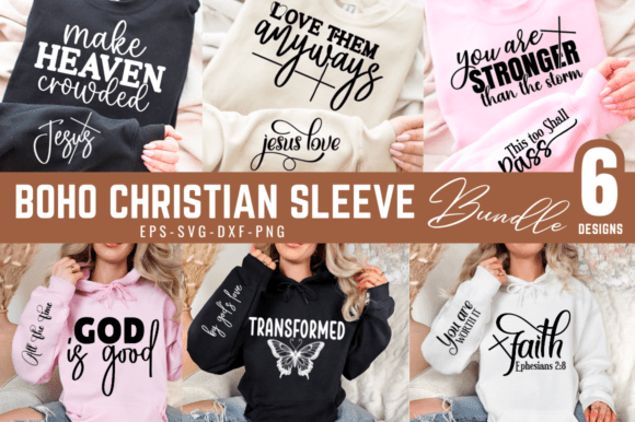 Boho Christian Sleeve SVG Design Bundle: Graphics for T-Shirt Designs