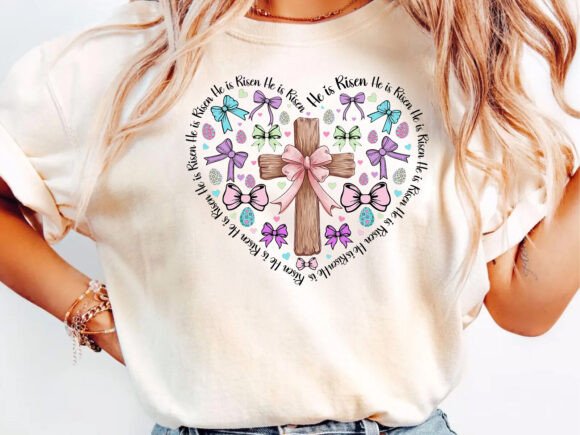 Christian Easter Coquette Heart PNG: Graphics for T-Shirt Designs