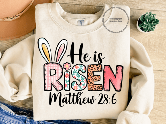 Christian Easter PNG: He Is Risen Bible Graphics
