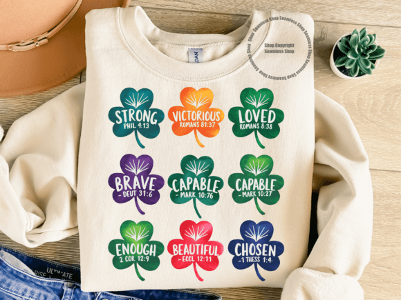 Christian Shamrock Bible Verse PNG