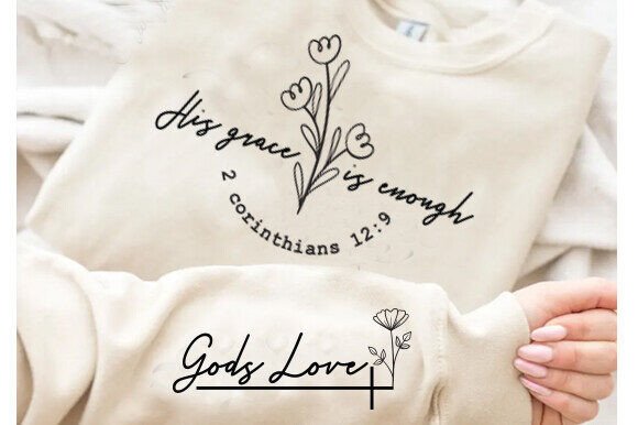 Elegant Christian Quote SVG: Gods Love Graphics for T-Shirt Designs