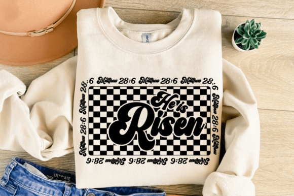 He is Risen PNG: Retro Christian Graphics for T-Shirt Designs