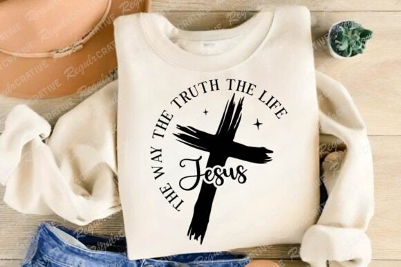 Jesus the Way the Truth SVG Design: Graphics for Meaningful T-Shirt Designs