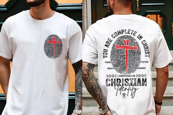 Man of Faith PNG: Christian Identity Graphics for T-Shirt Designs