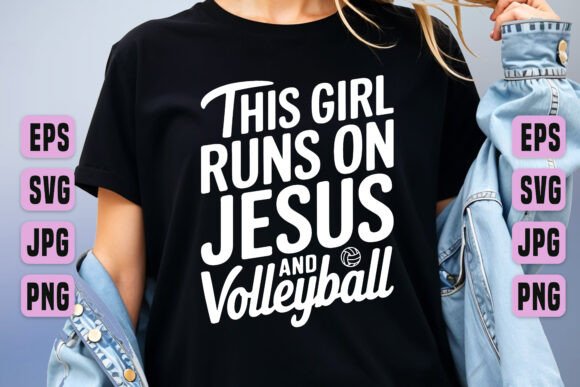 Runs on Jesus and Volleyball SVG