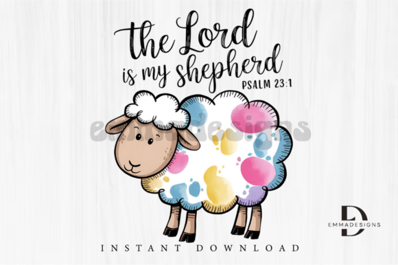 The Lord is My Shepherd PNG: Christian Graphics for T-Shirt Designs